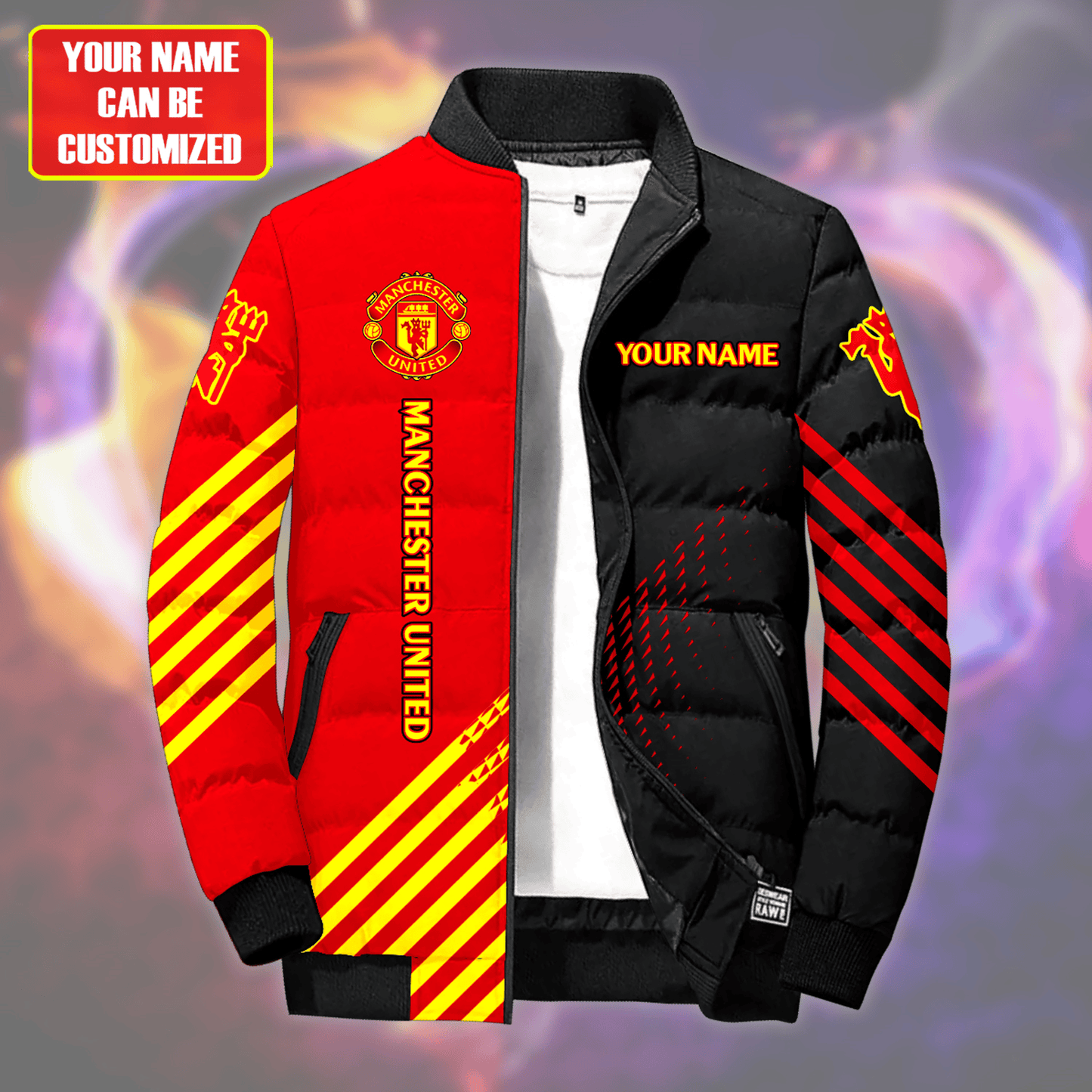 Personalized Manchester United Puffer Jacket v2 3D