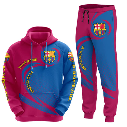 Personalized Barça Q11 3D All over Printed Hoodie and Sweatpants set