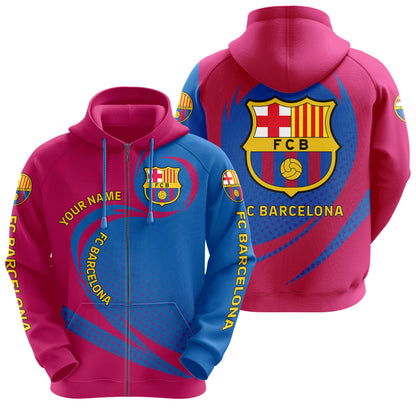 Personalized Barça Q11 3D All over Printed Hoodie and Sweatpants set