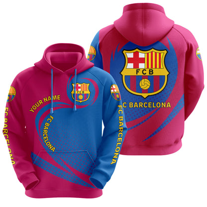 Personalized Barça Q11 3D All over Printed Hoodie and Sweatpants set