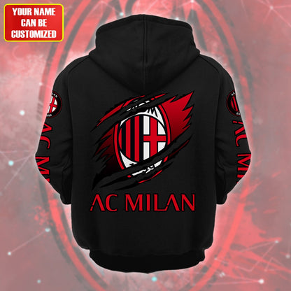 Personalized AC Milan Tear Retro Cotton Hoodie