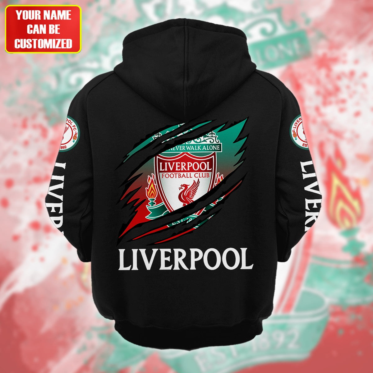 Personalized Liverpool Tear Retro Cotton Hoodie