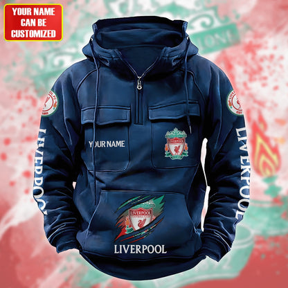 Personalized Liverpool Tear Retro Cotton Hoodie