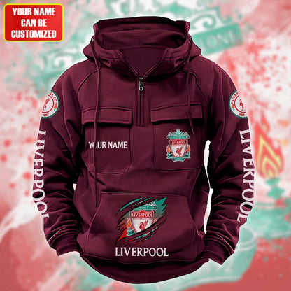 Personalized Liverpool Tear Retro Cotton Hoodie