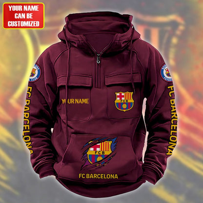 Personalized Barcelona Tear Retro Cotton Hoodie