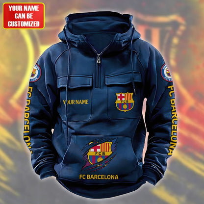 Personalized Barcelona Tear Retro Cotton Hoodie
