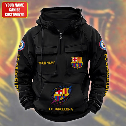 Personalized Barcelona Tear Retro Cotton Hoodie