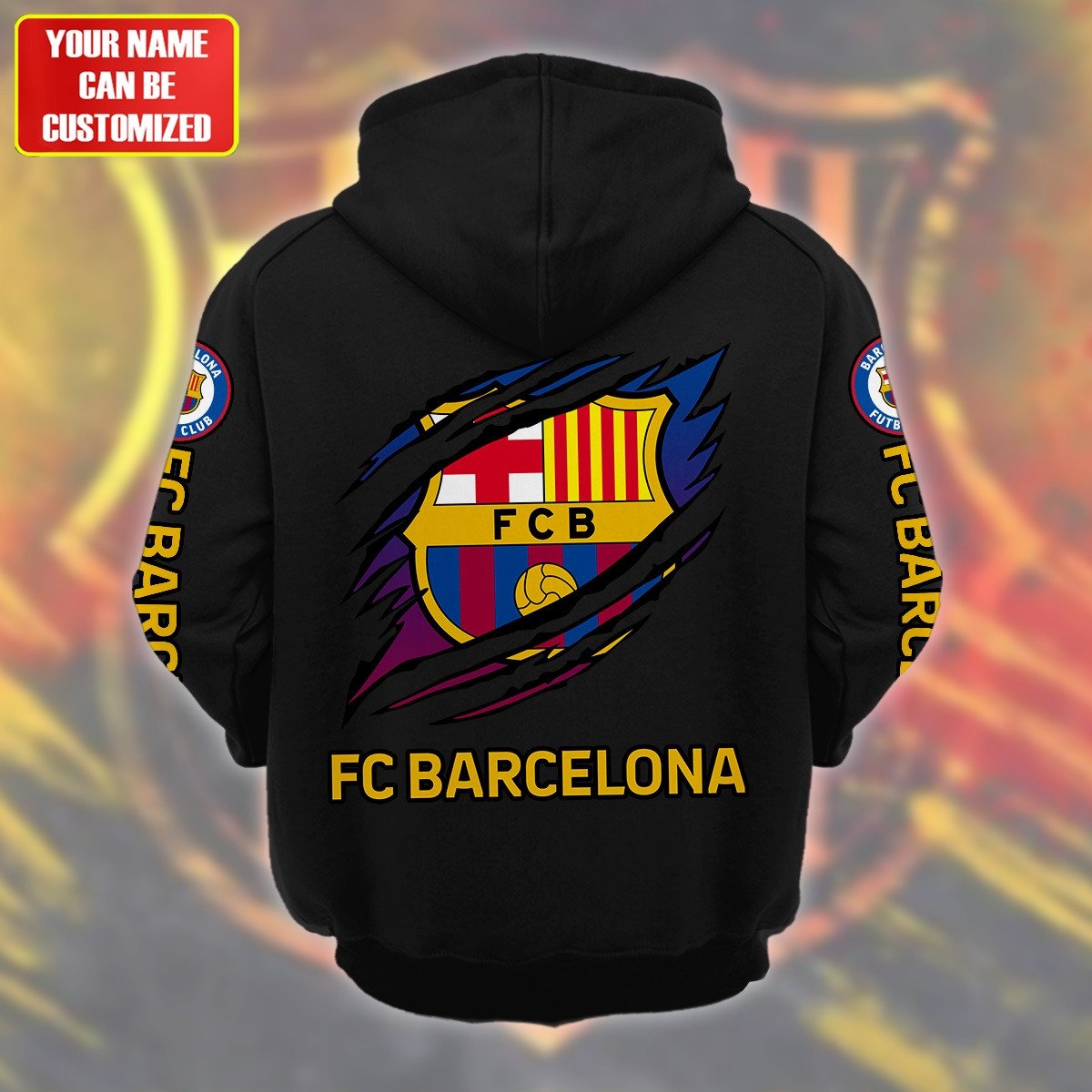 Personalized Barcelona Tear Retro Cotton Hoodie