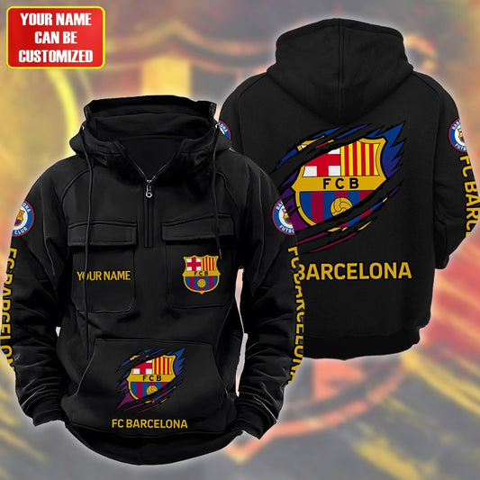 Personalized Barcelona Tear Retro Cotton Hoodie