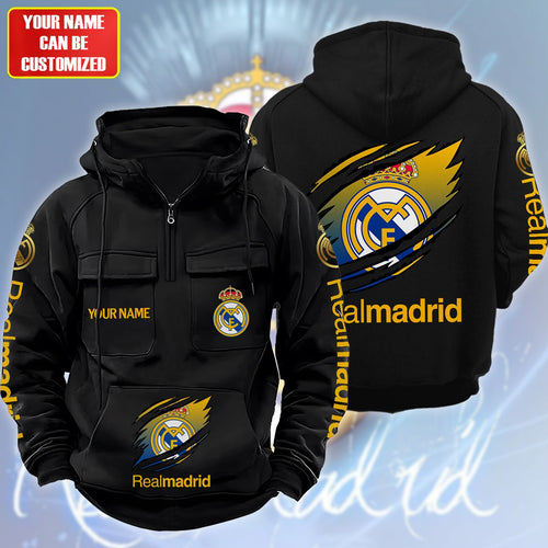 Personalized Real Madrid Tear Retro Cotton Hoodie
