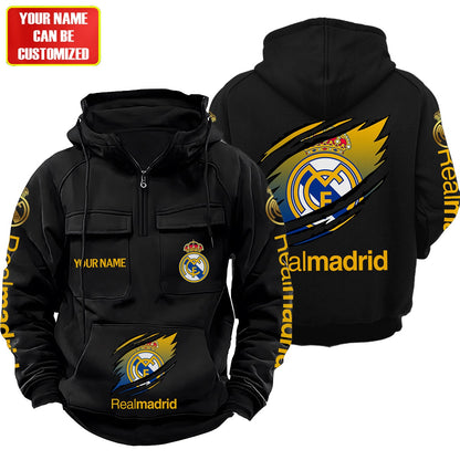 Personalized Real Madrid Tear Retro Cotton Hoodie