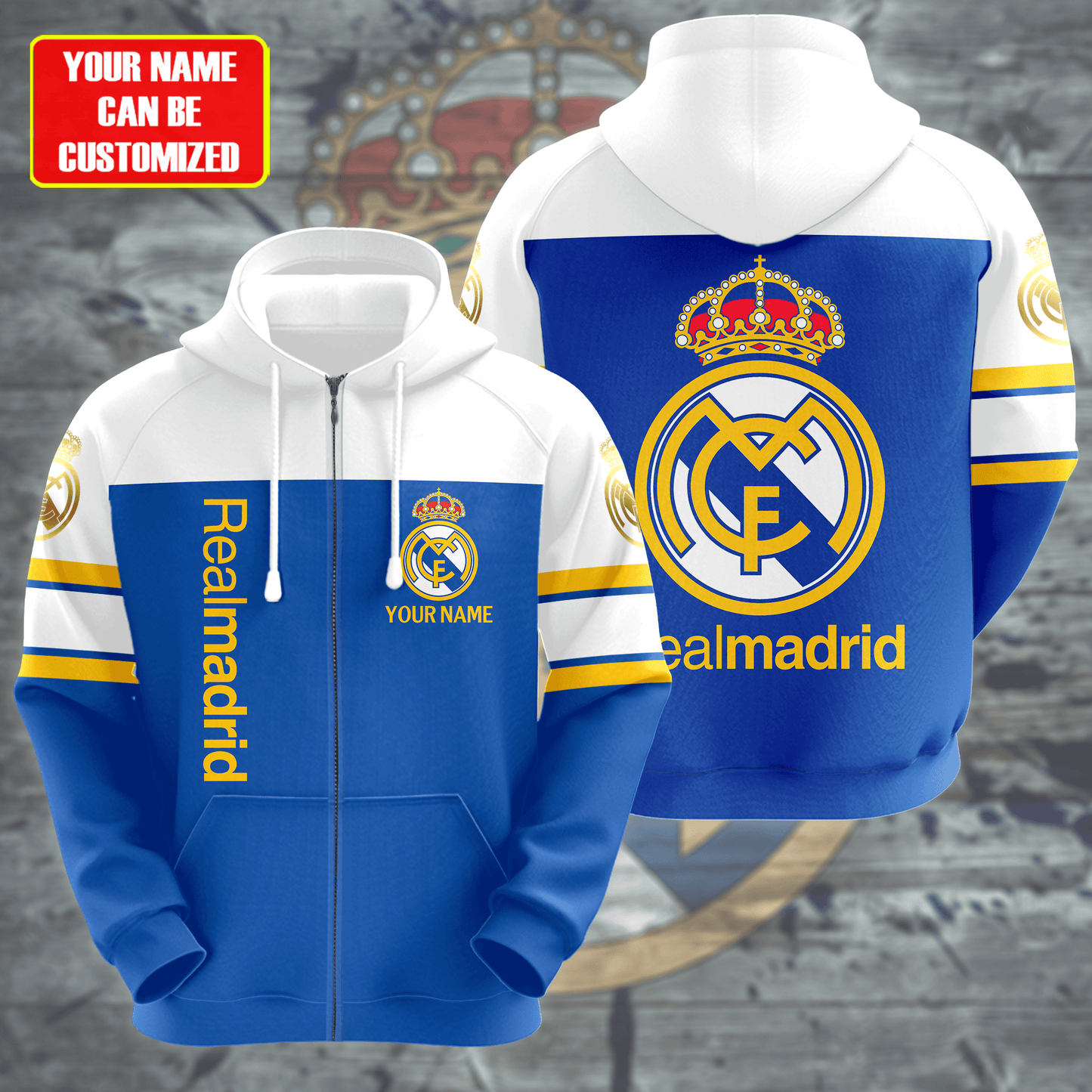 Personalized Real Madrid 3D All over Printed Hoodie and Sweatpants set V7