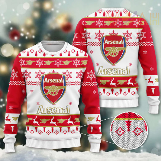 Arsenal Q12 Ugly Christmas Sweater , Unisex Wool Sweater