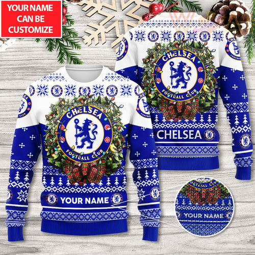 Personalized Chelsea Ugly Christmas Sweater , Unisex Wool Sweater