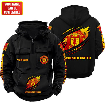 Personalized Manchester United Tear Retro Cotton Hoodie