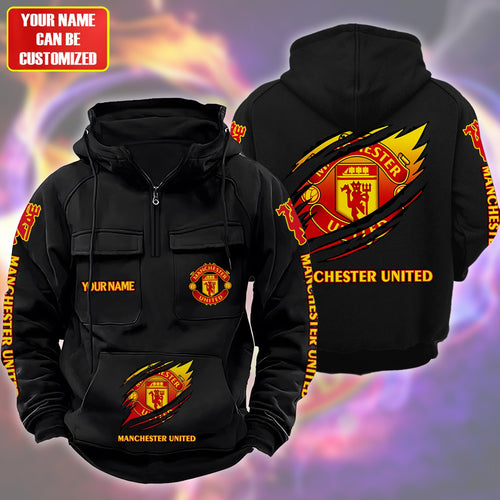 Personalized Manchester United Tear Retro Cotton Hoodie