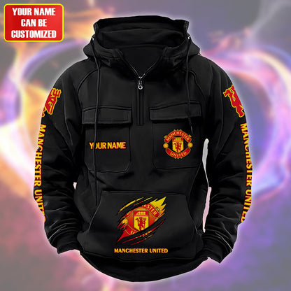 Personalized Manchester United Tear Retro Cotton Hoodie