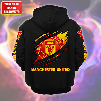 Personalized Manchester United Tear Retro Cotton Hoodie