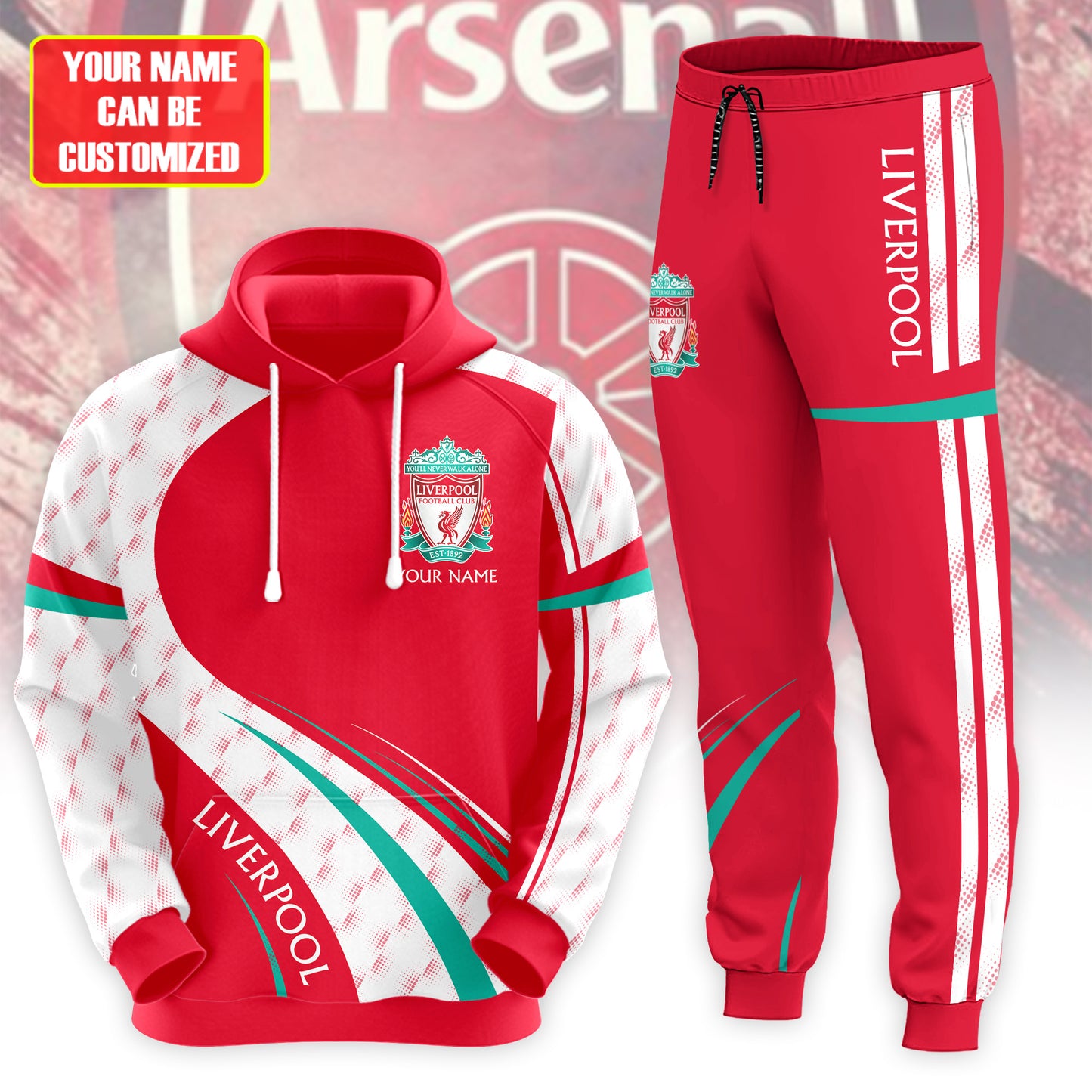 Personalized Liverpool 3D All over Printed Hoodie and Sweatpants set V10