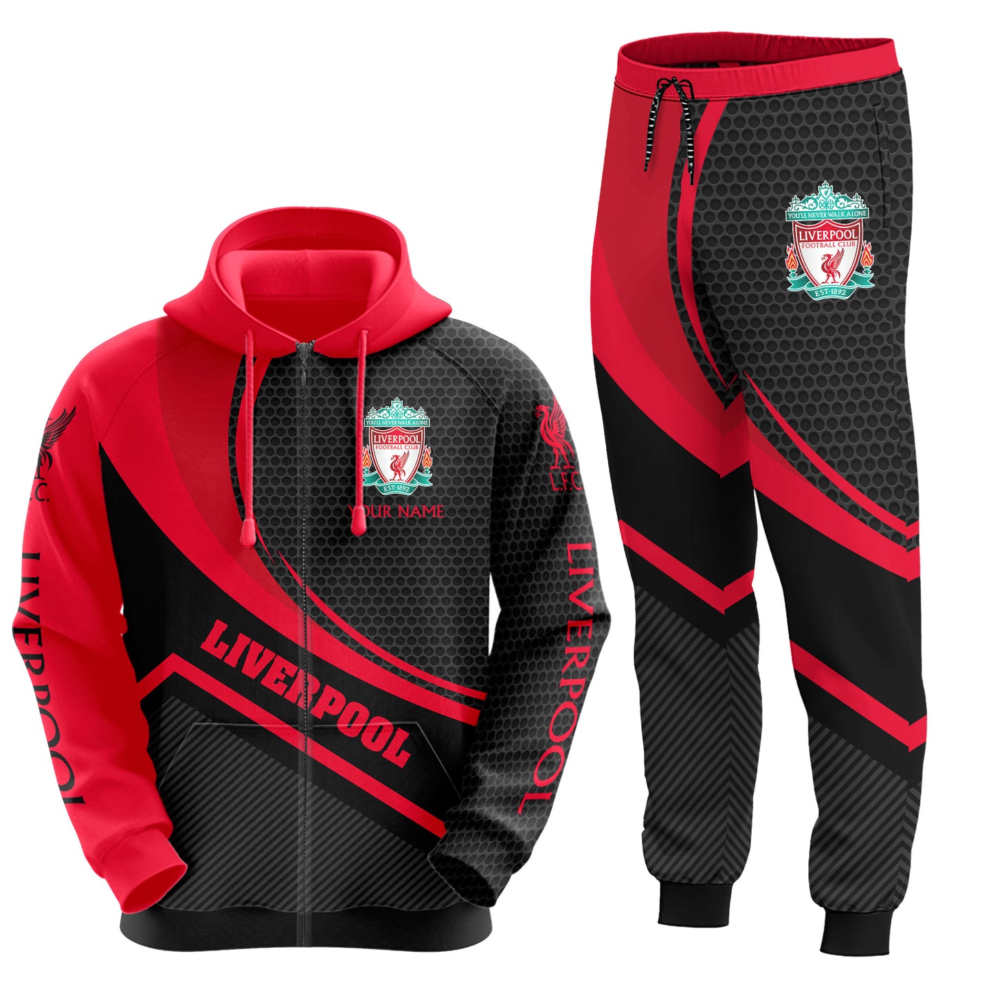 Personalized Liverpool Q8 3D All over Printed Hoodie and Sweatpants set