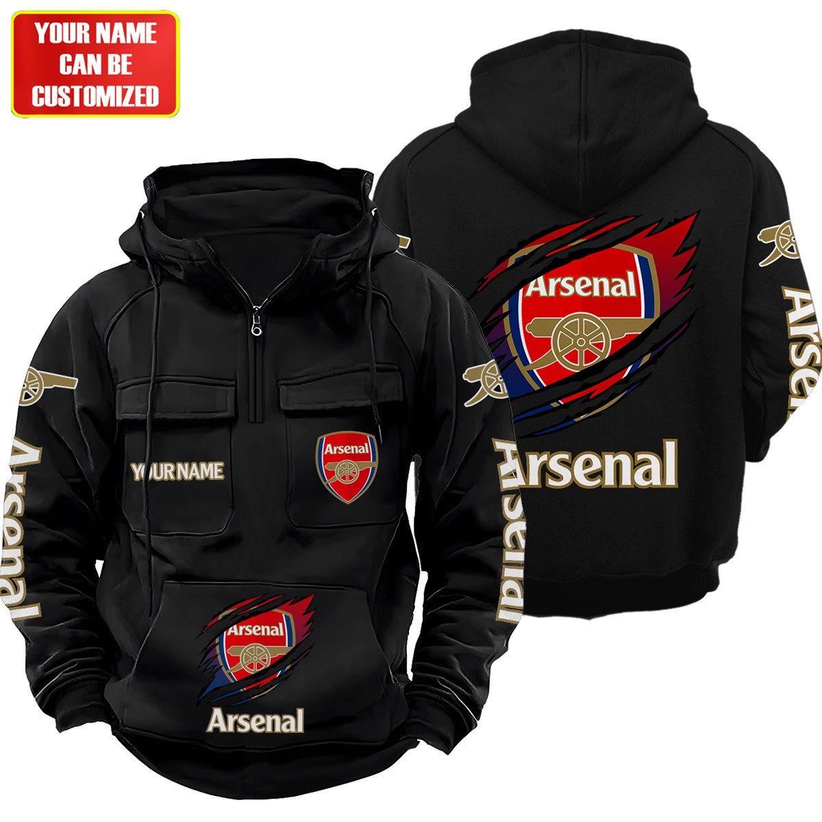 Personalized Arsenal Tear Retro Cotton Hoodie