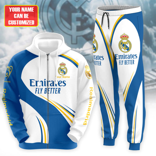 Personalized Real Madrid Champions 3D All over Printed Hoodie and Sweatpants set