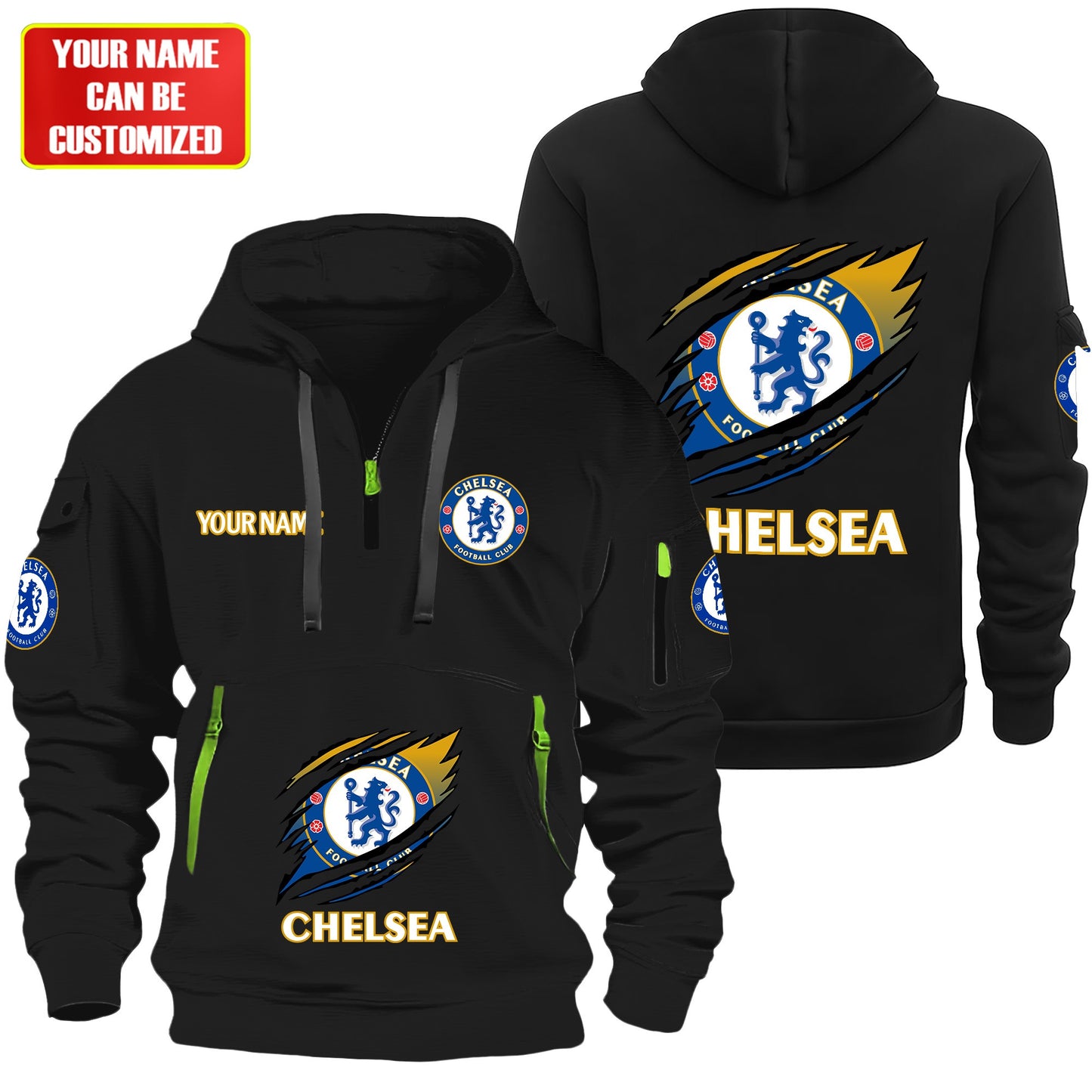 Personalized Chelsea Tear Zip-Hoodie Cotton Jacket