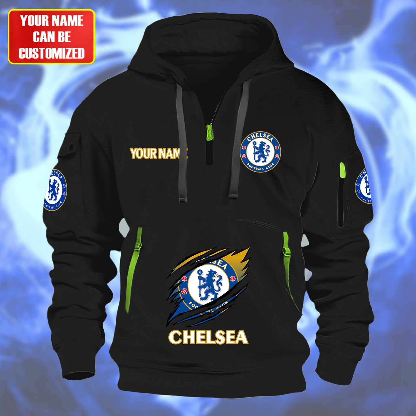 Personalized Chelsea Tear Zip-Hoodie Cotton Jacket