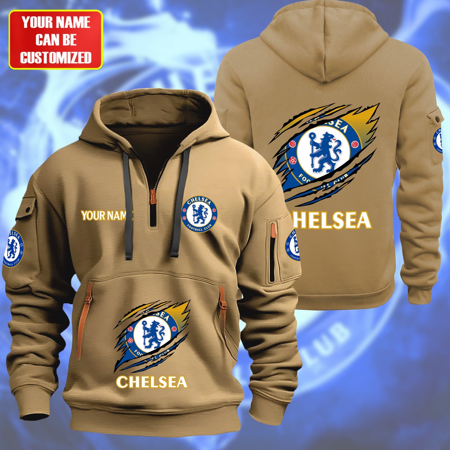 Personalized Chelsea Tear Zip-Hoodie Cotton Jacket