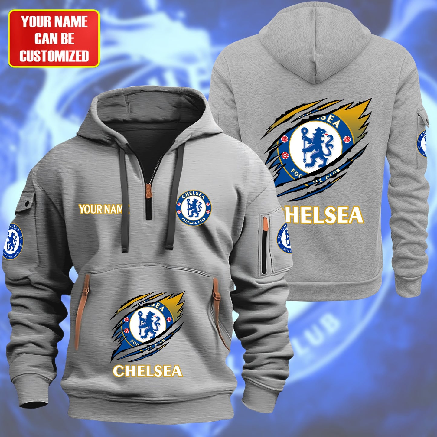 Personalized Chelsea Tear Zip-Hoodie Cotton Jacket