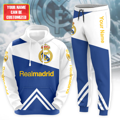Personalized Real Madrid 3D All over Printed Hoodie and Sweatpants set V9