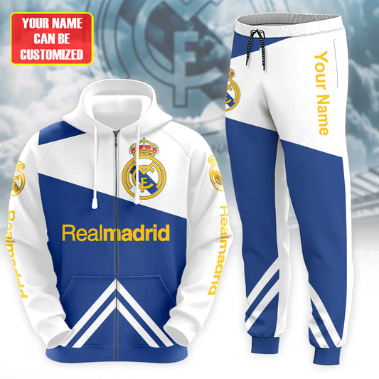 Personalized Real Madrid 3D All over Printed Hoodie and Sweatpants set V9