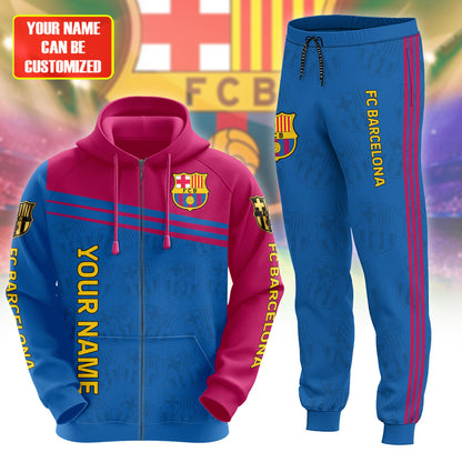 Personalized Barça Q12 3D All over Printed Hoodie and Sweatpants set