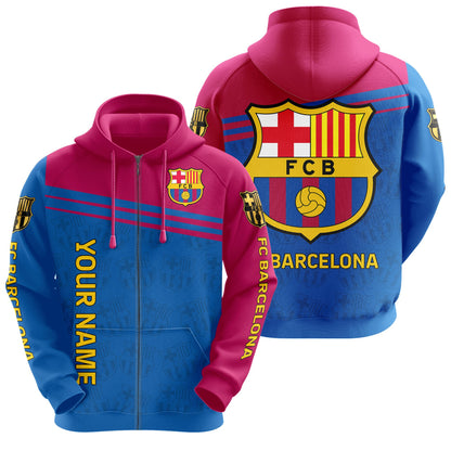 Personalized Barça Q12 3D All over Printed Hoodie and Sweatpants set