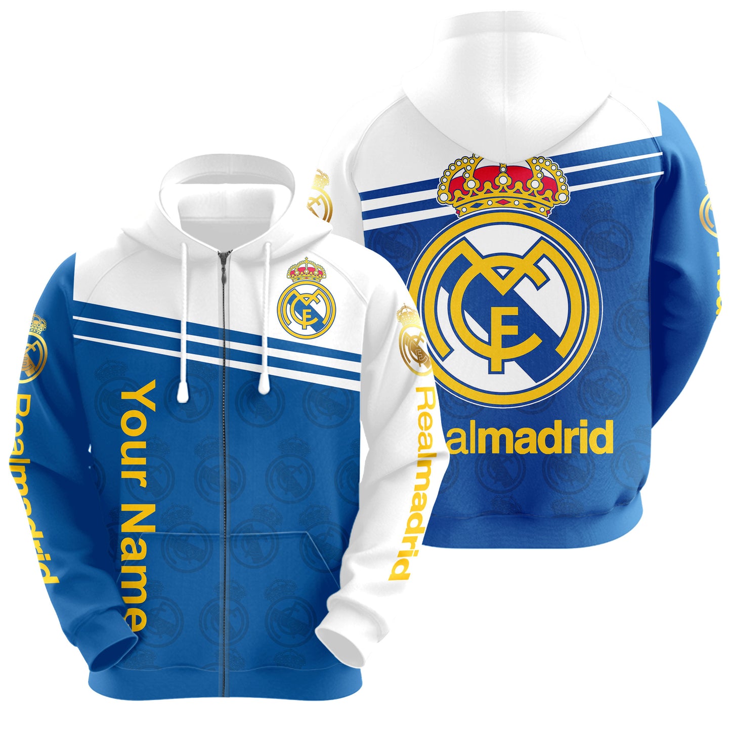Personalized Real Madrid Q18 3D All over Printed Hoodie and Sweatpants set