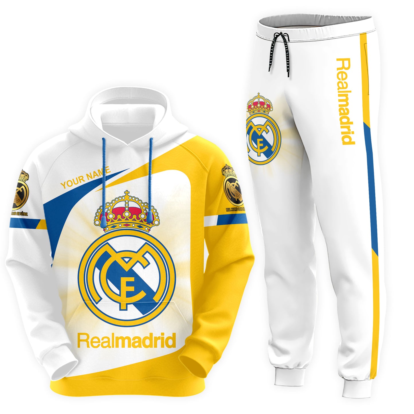 Personalized Real Madrid Q19 3D All over Printed Hoodie and Sweatpants set