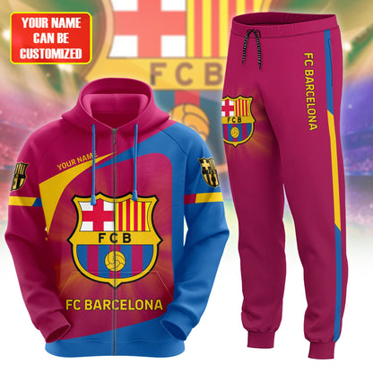 Personalized Barça Q13 3D All over Printed Hoodie and Sweatpants set