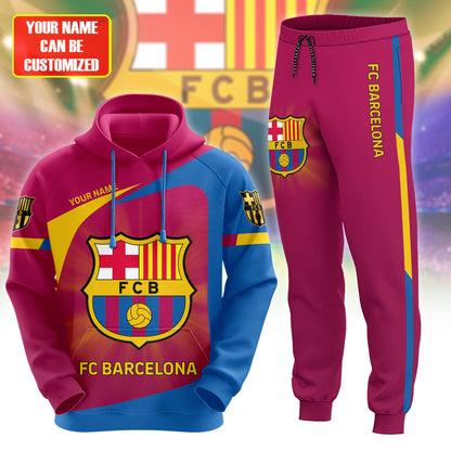 Personalized Barça Q13 3D All over Printed Hoodie and Sweatpants set