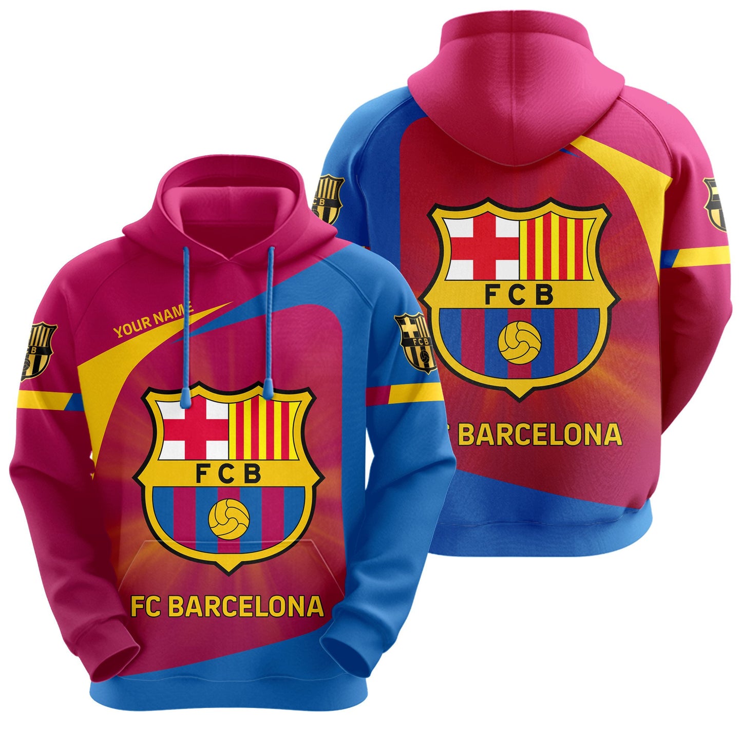 Personalized Barça Q13 3D All over Printed Hoodie and Sweatpants set