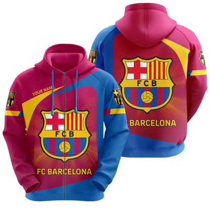 Personalized Barça Q13 3D All over Printed Hoodie and Sweatpants set
