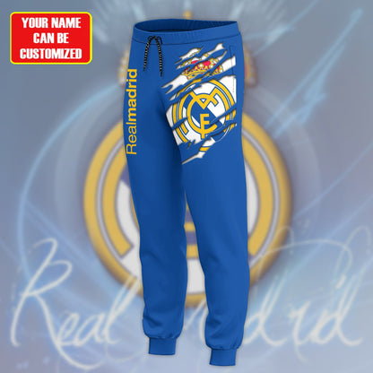 Personalized Real Madrid Tear 3D All over Printed Hoodie and Sweatpants set
