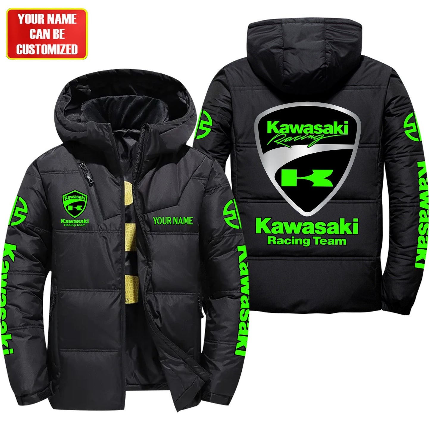 Personalized KW Racing Team Puffer Thermal Jacket With Hood