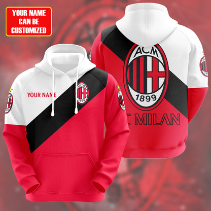 Personalized Ac Milan All over Printed Hoodie and Sweatpants set