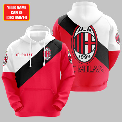 Personalized Ac Milan All over Printed Hoodie and Sweatpants set