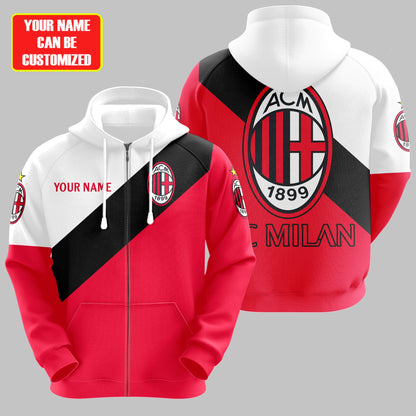 Personalized Ac Milan All over Printed Hoodie and Sweatpants set