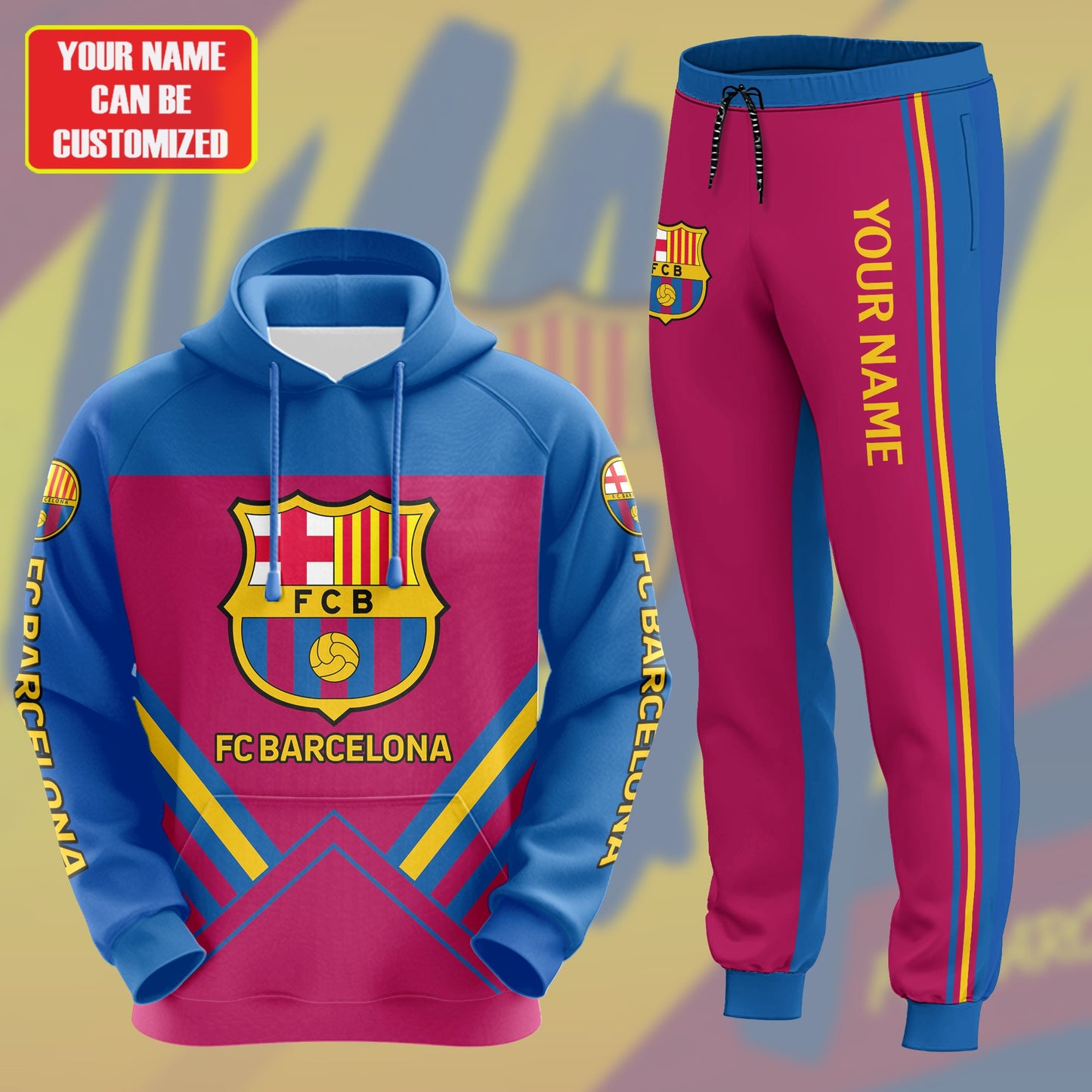 Personalized Barcelona 3D All over Printed Hoodie and Sweatpants set V11
