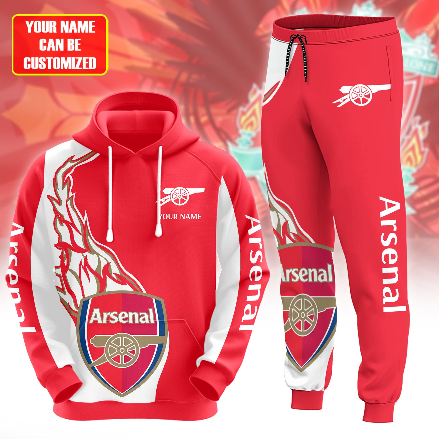 Personalized Arsenal 3D All over Printed Hoodie and Sweatpants set V12