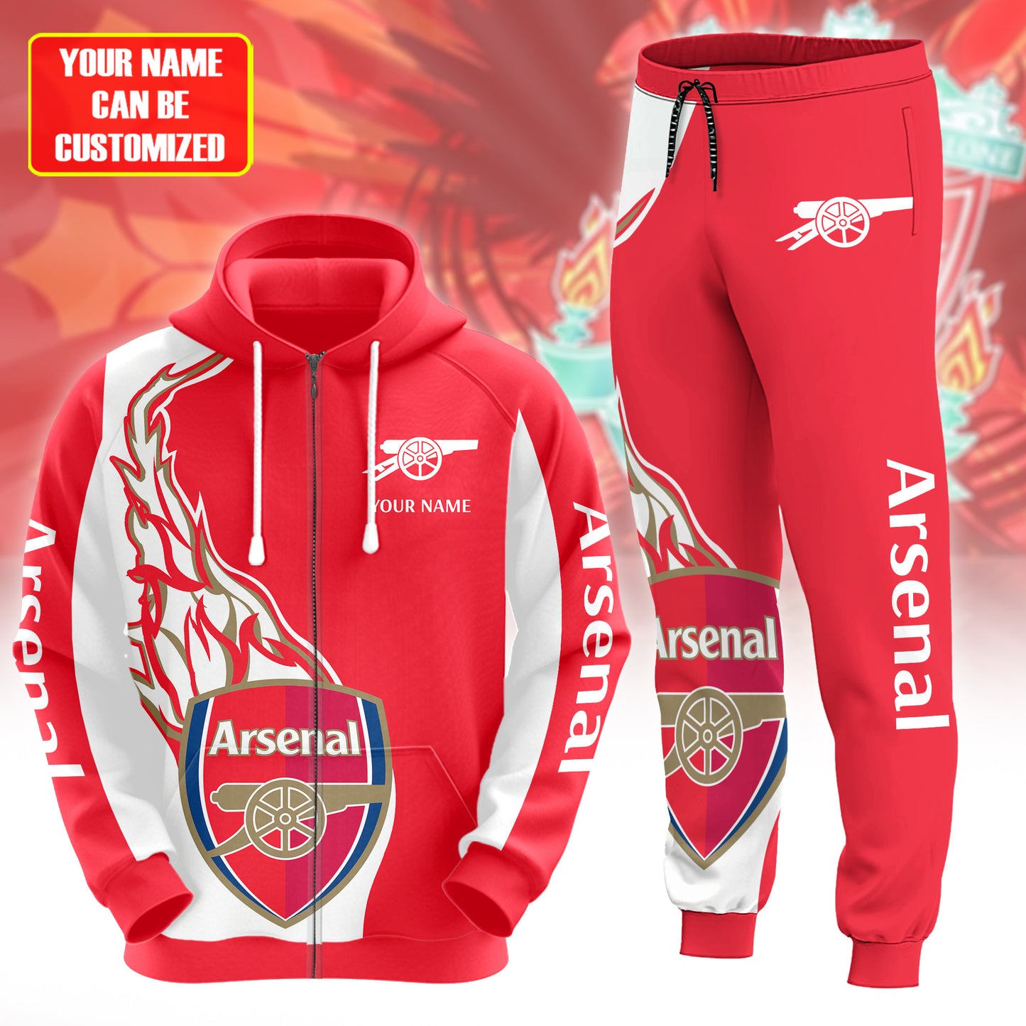 Personalized Arsenal 3D All over Printed Hoodie and Sweatpants set V12