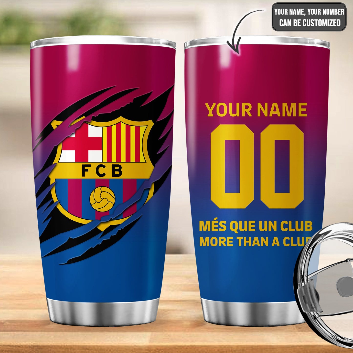 Personalized Barcelona V2 Stainless Tumbler 20oz 30oz Cup