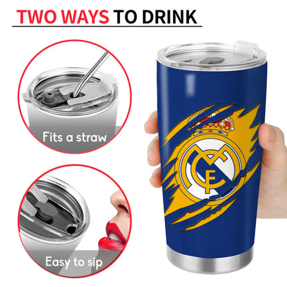 Personalized Real Madrid V2 Stainless Tumbler 20oz 30oz Cup